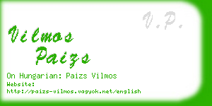vilmos paizs business card